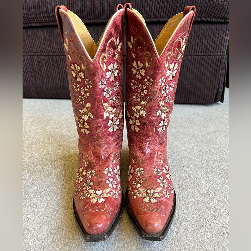 Shyanne 10 M  Floral EMBROIDERED Western Cowboy Cowgirl Boots - Picture 3 of 10
